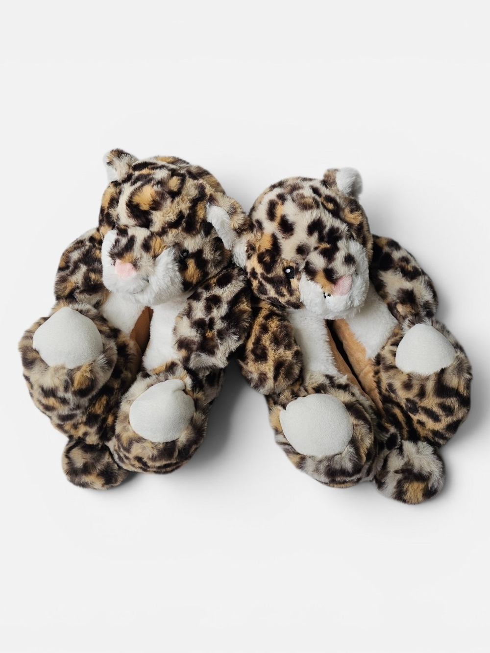 Feetmoji Leopard Plush Animal Slippers NWT Multiple Sizes